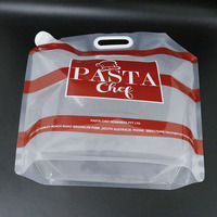Pochettes souples personnalisées 5L en PE transparent avec bec verseur, qualité alimentaire, impression hélio pour produits de la mer, farine, engrais, aliments pour animaux, agriculture