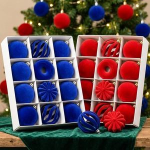 Boules de Noël personnalisées XM0212A, style nordique minimaliste, 2 couleurs, velours rose doux au toucher, incassables, floquées, à suspendre à l'arbre - Product Image 3