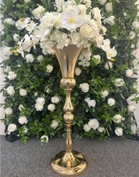 Support de fleurs en or de luxe, décoration de centre de table de mariage en cristal pour la maison et la décoration de table de fête