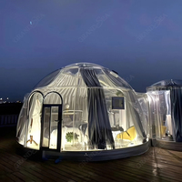 Maison complète, tente de glamping préfabriquée transparente en polycarbonate de luxe portable, dôme à bulles géodésique en verre igloo