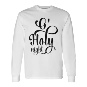 T-shirt chrétien à manches longues « O Sainte Nuit » avec inscription religieuse de Noël - Product Image 2