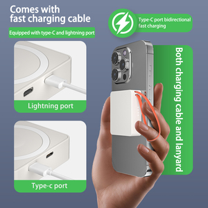 พาวเวอร์แบงค์แม่เหล็กไร้สาย <span class=keywords><strong>3</strong></span> in 1 ความจุ 5000mAh พร้อมสายชาร์จ รองรับการชาร์จเร็ว 20W สำหรับ iPhone, AirPods และ iWatch - Product Image 4