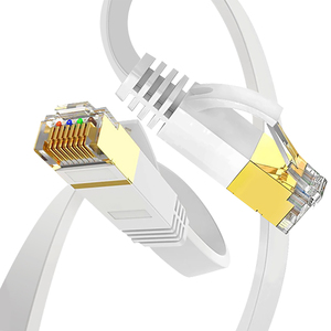 สายอีเธอร์เน็ต Cat7 แบบแบน ชุบทอง ทองแดงเปลือย ความเร็ว 10Gbps 500mhz หัวต่อ Rj45 สำหรับบ้านอัจฉริยะ สายเคเบิลเครือข่าย 8p8c Cat 7 สำหรับใช้ในสำนักงาน - Product Image 3