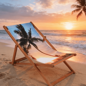 Silla de Jardín con Estampado de <span class=keywords><strong>Atardecer</strong></span> Estilo Ins, Estructura de Madera de Haya para Patio, Balcón, Jardín, Ocio, Venta Directa de Fábrica - Product Image 4