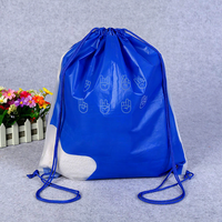 Sac de rangement en PE - Pochette publicitaire pliable à cordon - Pochette de sac à dos en plastique double couche - Logo personnalisé