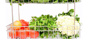 Cesta de comestibles de acero cromado alambre de metal estante de exhibición estante de almacenamiento para estantes de frutas - Product Image 5