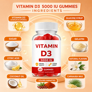 Vente Flash Bonbons Gommeux à la Vitamine D3 OEM/ODM Riches en Vitamines et Minéraux pour la Peau et les Ongles - Product Image 2