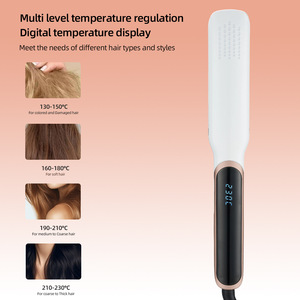 <span class=keywords><strong>Lisseur</strong></span> de <span class=keywords><strong>cheveux</strong></span> infrarouge professionnel 2 en 1, fer à lisser avec écran LCD numérique 130-230 ℃   Styler à <span class=keywords><strong>cheveux</strong></span> ondulés PTC à chauffage rapide <span class=keywords><strong>pour</strong></span> salon - Product Image 2