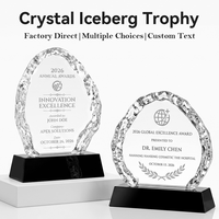 Trophée en cristal iceberg haut de gamme, 5 styles disponibles, grande surface de gravure, récompense pour événements sportifs et reconnaissance d'entreprise
