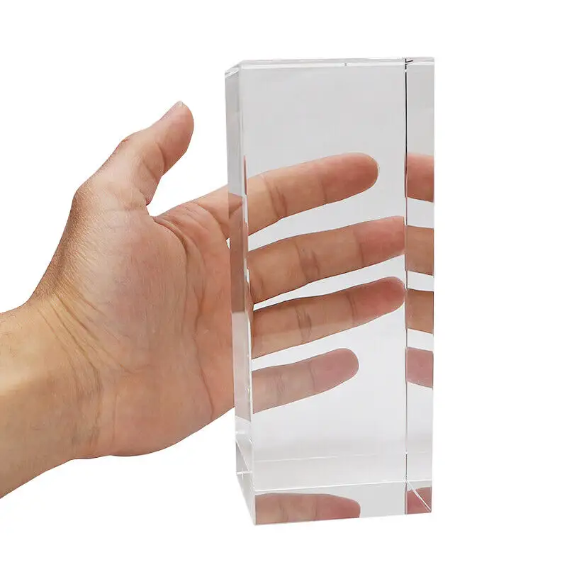 Optisches Glas Künstliches klares Kristallglas Quader Prisma Würfel Acryl Brief besch werer
