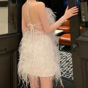 KY Hot New Design Sexy Ostrich <strong>Feathers</strong> <strong>Top</strong> and Skirts Above Knee Woven Plain Dyed off SHOULDER <strong>Feather</strong> Wrap - Product Image 2