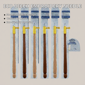 Ago da Lavoro a Maglia Fatto a Mano in Faggio Sostenibile per Uso Quotidiano, con Ricamo Francese, Perline e <span class=keywords><strong>Uncinetto</strong></span> Luneville - Product Image 2