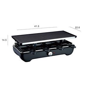 Gril de table à <span class=keywords><strong>raclette</strong></span> électrique CE CB Plaque de cuisson antiadhésive pour 8 personnes et <span class=keywords><strong>pierre</strong></span> de cuisson pour le ménage et l'hôtel - Product Image 3