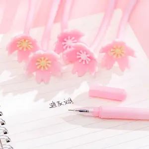 1Pcs Lytwtw的硅胶粉色创意可爱卡哇伊樱花花文具办公学校用品中性笔韩国甜美可爱