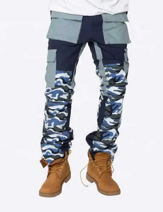 OEM Pantalon de repos à jambe droite en nylon 100% imprimé camouflage personnalisé pour hommes