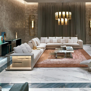 Sofá Babylon de una plaza, estilo ligero y lujoso de Foshan, muebles de sala de estar, diseño italiano, personalización de alta gama en PU - Product Image 1
