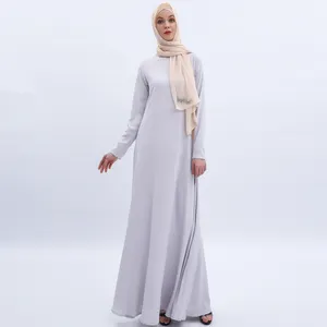 基本 Abaya 里面穿内女装长袖大秋千裙 abaya 穆斯林连衣裙