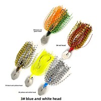 Leurre spinnerbait en gel de silicone avec déflecteur d'eau, design homme barbu, pompons et paillettes, résistant aux accrochements pour la pêche à la truite