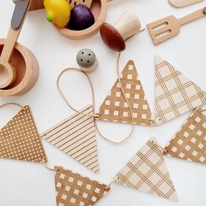 Guirnalda de Banderines Triangulares de Terciopelo Estilo Ins para el Día del Niño, Decoración de Fiestas de Cumpleaños en el Aula, Fondo para Eventos Infantiles - Product Image 6