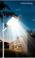 Lampadaire solaire tout-en-un 500W-2000W, étanche IP65, ABS, haute luminosité, LED SMD, détecteur de mouvement, télécommande