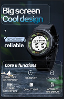 Montre de sport étanche MINGRUI pour hommes et adolescents, 42,8 mm, lumière LED à un clic, 33,2 g, M1 UM Core, bracelet en caoutchouc, étudiants, OEM