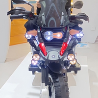 Simulation de moto à trois roues de haute qualité pour enfants moto électrique cool voiture jouet noire avec boîte