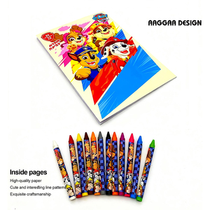 Set Artistico per Bambini a Tema Fattoria: Blocco da Colorare e Pastelli con 24 Colori, Pastelli con Motivi di Animali e <span class=keywords><strong>Libro</strong></span> da Colorare a Tema Fattoria - Product Image 3
