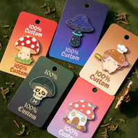 Épinglette personnalisée professionnelle OEM ODM sans MOQ, design champignon scintillant, nature botanique, cadeau personnalisé