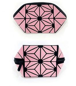 BSCI Factory Foldable Pink Make up Bag Luminous Toiletry Bag New Fashion Geometric Cosmetic Bag - Product Image 1