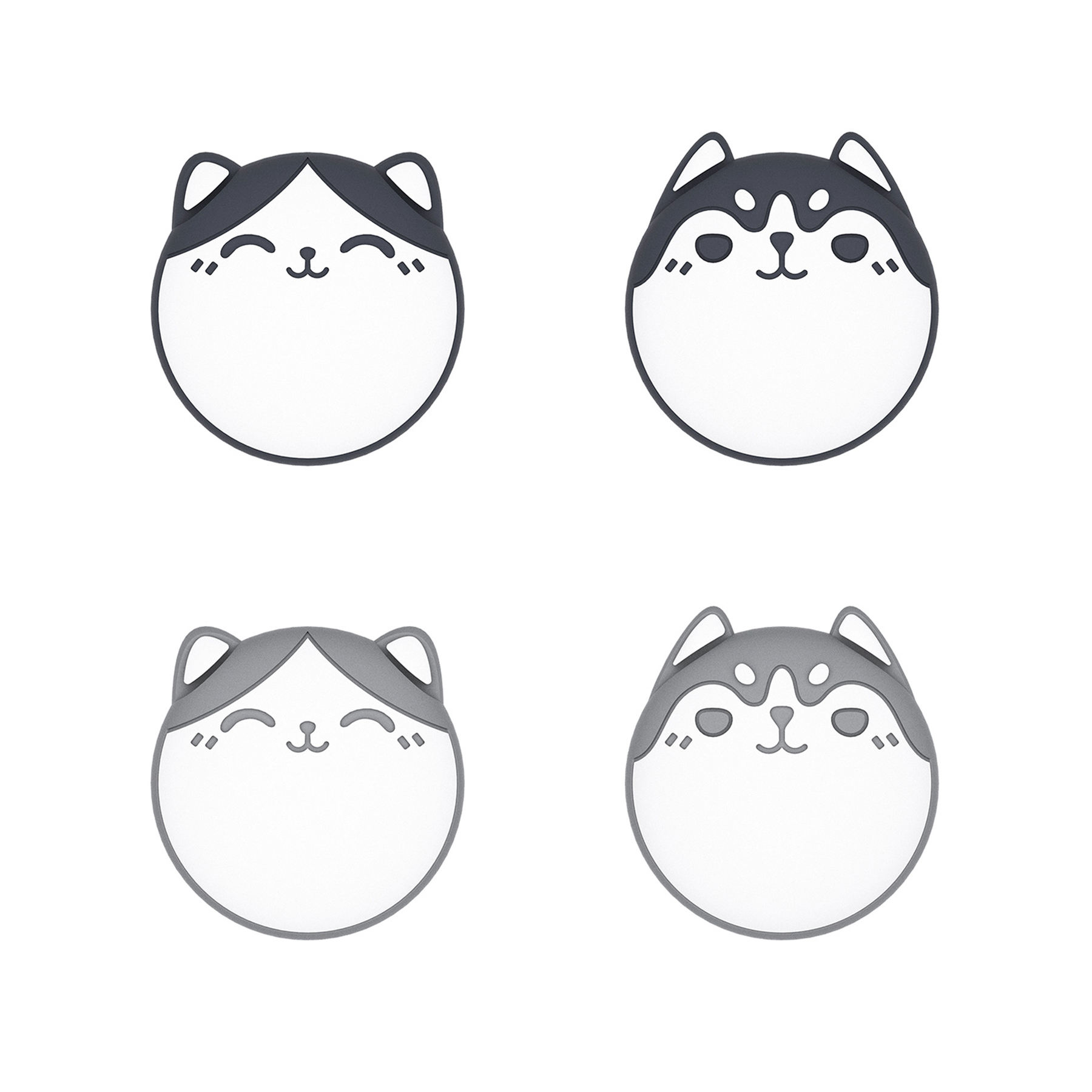 Husky & Kitty - Navy Blue & Light Gray PJM2038