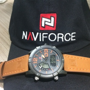 Naviforce 9095 Men Quartz <b>Clock</b> Business Date Week Dual Time Leather <b>Digital</b> Analog Quartz Sport Watches Men Wrist - Product Image 3