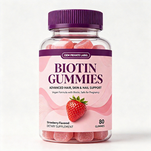 Compléments vitaminiques OEM/ODM, gommes végétaliennes à la biotine pour la croissance des cheveux et des ongles, la santé de la peau et l'aide pendant la grossesse - Product Image 1