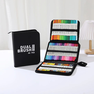 Juego de Rotuladores de Doble Punta con Logotipo Personalizado <span class=keywords><strong>Giorgione</strong></span>, Rotuladores de Acuarela al por Mayor con Bolsa de Tela, Proveedor de Arte - Product Image 1