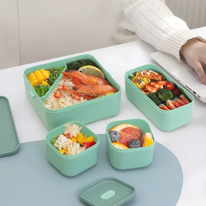 1800ML 2-Layer Compartment Portable <b>Lunch</b> Box for Kids Microwave Bento <b>Boxes</b> with Fork Spoon Kitchen Food Storage Container - Product Image 3