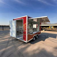 Remorque à tacos de luxe de 13 pieds, conception facile à déplacer avec véranda pour festival, excellent service après-vente