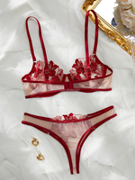 Set Lingerie Seksi Wanita untuk Pesta Klub Malam, Jersey Chef Berhias Berlian Imitasi dengan Tali yang Dapat Disesuaikan dan Bahan Transparan