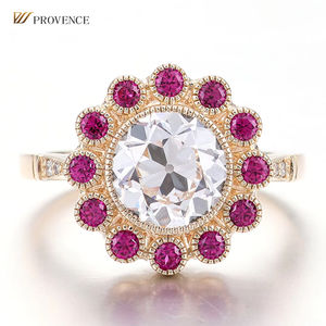 Bagues en or jaune 18K 14K 10K avec diamants de laboratoire roses, nouveau design, bijoux fins personnalisés, ensemble de bagues de fête pour femmes - Product Image 1