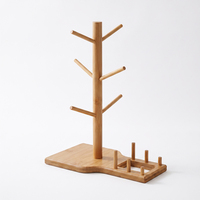 Support de présentation en bambou pour comptoir et table, pour ustensiles à café et thé, organisateur de cuillères de service, accessoire