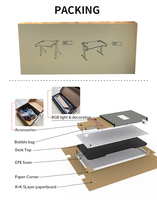 Escritorio para Computadora AOR Gaming, Superficie de Madera y Metal, Luces LED RGB, Diseño Ergonómico, Estructura de Acero para Oficina en Casa