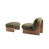 Canapé de salon et de chambre à coucher de style nordique moderne, fait à la main, inclinable, en tissu, fauteuil de détente, Teddy Boucle, pieds en bois, hôtel