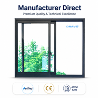 Ventanas Corredizas Horizontales Modernas de Aleación de Aluminio con Aislamiento Térmico de 47.5'*47.5' con Malla de Acero Inoxidable para Hotel o Apartamento