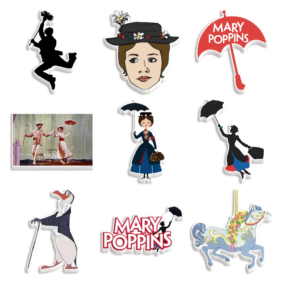 Mary Poppins schiena piatta planare in resina acrilica per fiocchi per capelli Cabochon Charms posteriori piatti Cabochon per bambini portachiavi regali