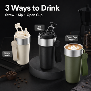 New 510Ml Portable Coffee <b>Mug</b> Stainless Steel Insulated Double-layer Vacuum <b>Mug</b> For Water <b>Tea</b> Travel Gift - Product Image 1