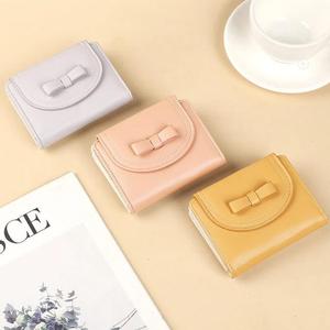 PU Leather Wallet Women Bow-knot Short Wallet Girls Zipper Coin <b>Purse</b> <b>Key</b> Female Daily <b>Purses</b> - Product Image 1