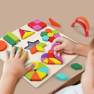 Juguete Educativo de Madera Clásico para la Imaginación y la Creatividad, Divertido Juego de Clasificación de Formas Coloridas, Rompecabezas Geométrico de Aprendizaje 3D para Niños, Seguro - Product Image 3