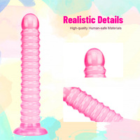 Dildo de rosca súper grande y largo, transparente de cristal, de gelatina, súper realista, juguete sexual para adultos, venta al por mayor, novedad