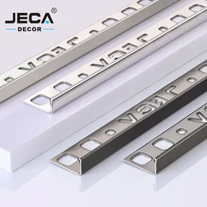 Pabrik Foshan JECA dekoratif logam berbentuk L Trim sudut ubin baja tahan karat ramping untuk dekorasi dinding Strip transisi lantai