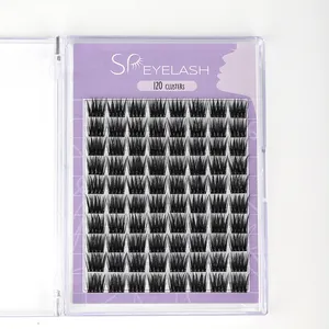 SP EYELASH 120 Pcs Lashes D Curl 8-16mm Mixed 6 Colors Rainbow Individual DIY Lash Extension Colorful Colored Lash Clusters