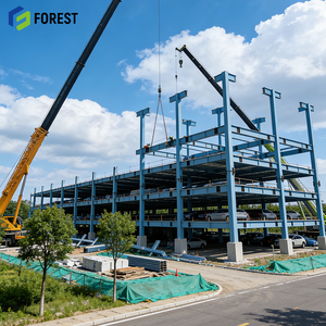 อาคารจอดรถโครงสร้างเหล็กแบบสำเร็จรูป OEM สำหรับจัดเก็บยานพาหนะ ประกอบรวดเร็ว โครงสร้างแบบโมดูลาร์ ช่วงกว้าง สำหรับโครงสร้างพื้นฐานในเมือง - Product Image 1