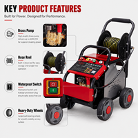 Hidrolavadora Industrial de Alta Presión 4000PSI, Limpiadora Eléctrica con Carrete de Manguera 220V, Máquina de Limpieza con Chorro de Agua Comercial para Autos